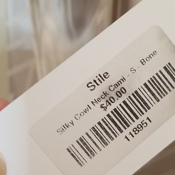 Stile Silky Bone Cowl Neck Cami Sz S NWT - Picture 6 of 7